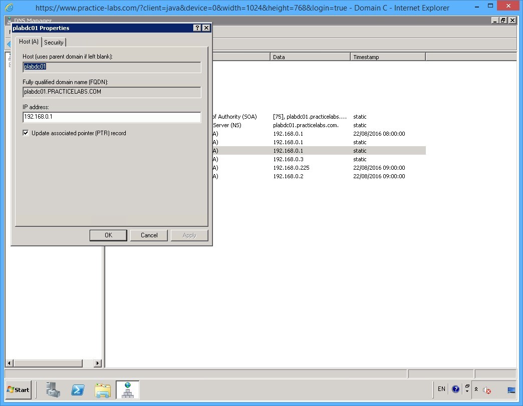 Practice Labs screenshot.
